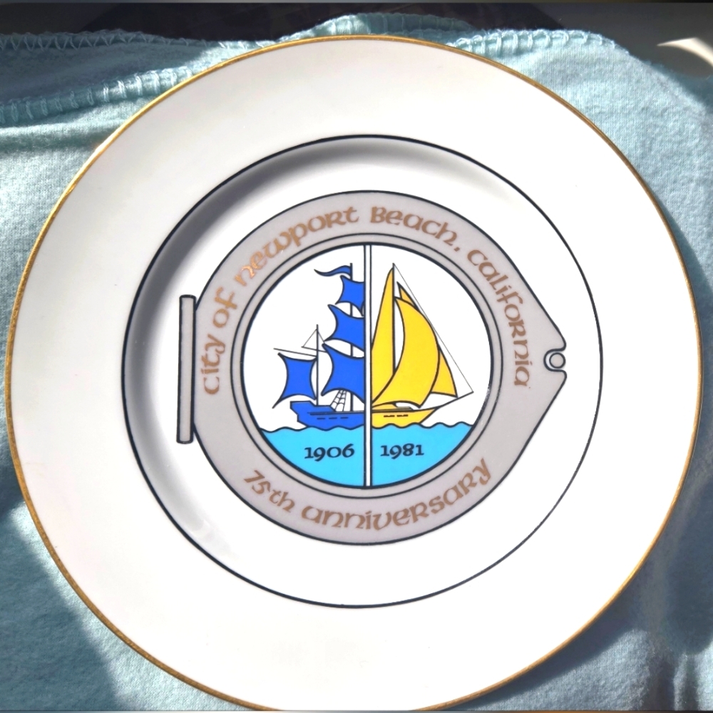 City of Newport Beach 75th Anniversary Collector's Plate  - The Porthole of Time